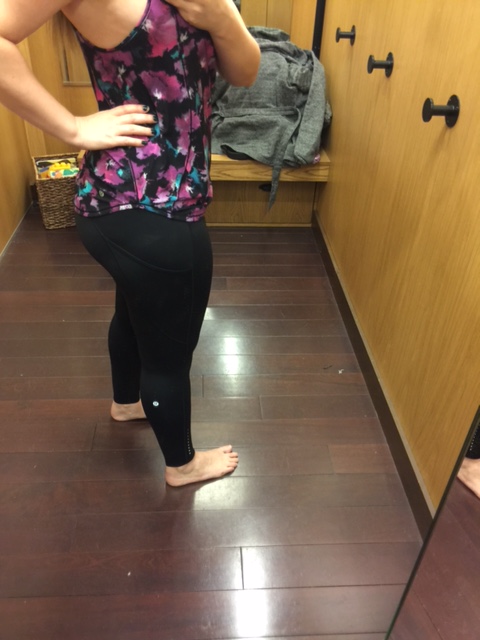 Lululemon Inspire Tight II Leggings in Midnight Bloom Black Deep Fuschia /  Black 