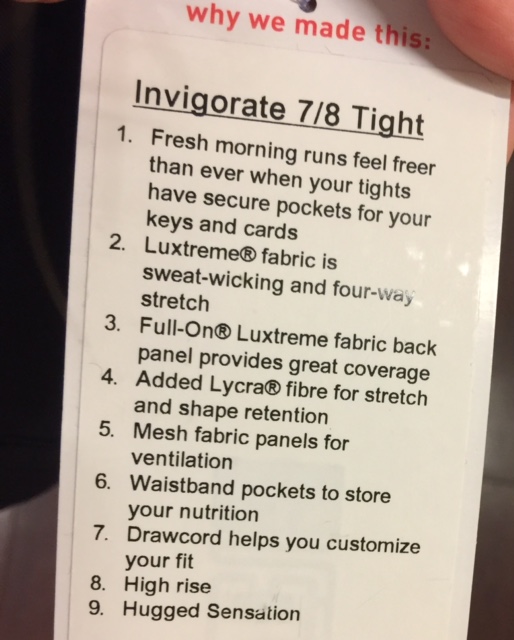 Invigorate 7/8 Tight & Fast And Free Tight Fit Review - lululemon